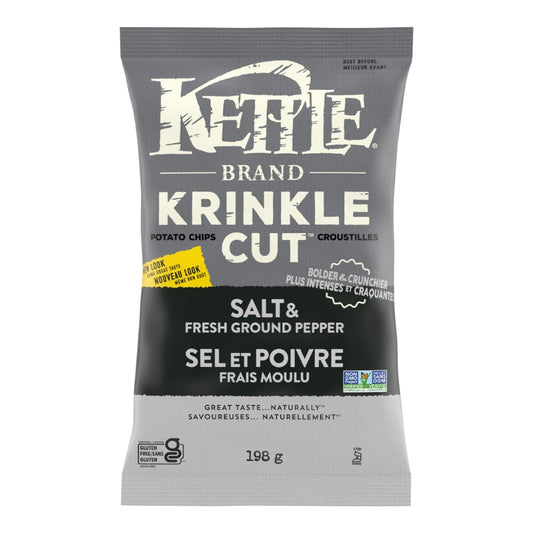 kettle Croustilles Krinkle Cut Sel & Poivre  Potato chip - Krinkle cut - Salt & Fresh Ground pepper