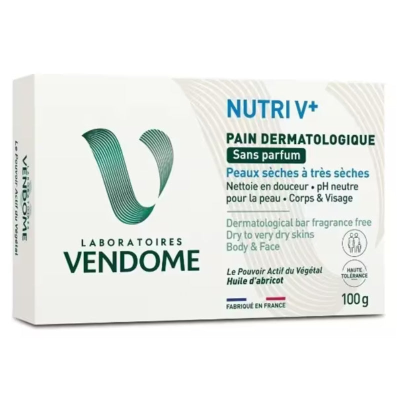 Laboratoires Vendôme - Nutri V+ - Savon corps - sans parfum - 100 g