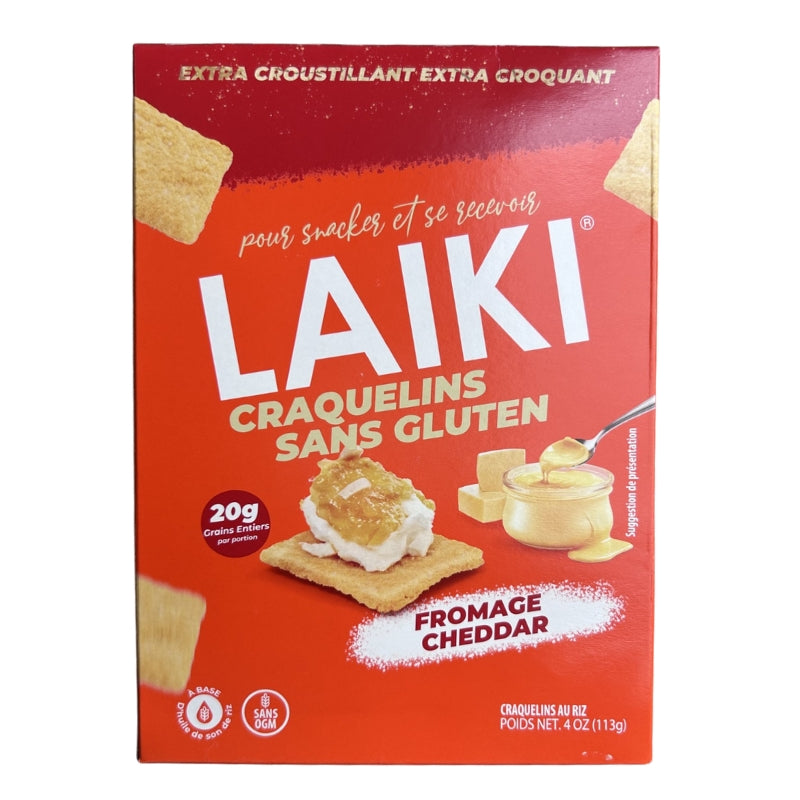 Laiki - Craquelins au riz - Fromage cheddar- 113 g