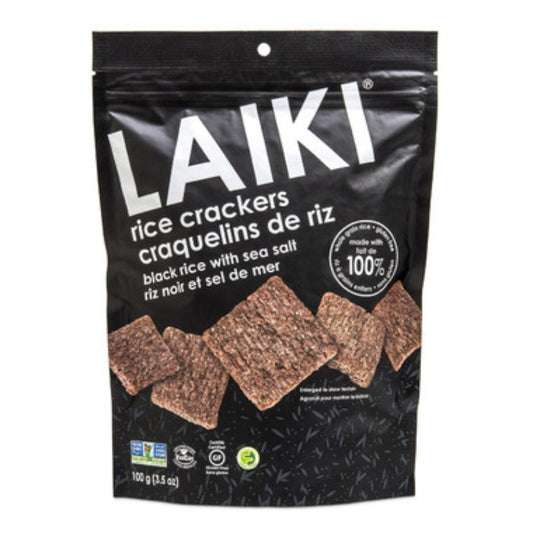 Laiki - Craquelins de riz - Riz noir et sel de mer - 100 g