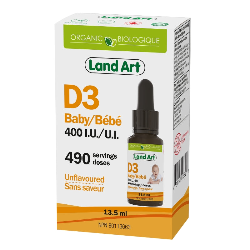 d3 bébé 400 ui biologique 490 doses sans saveur 13.5 ml