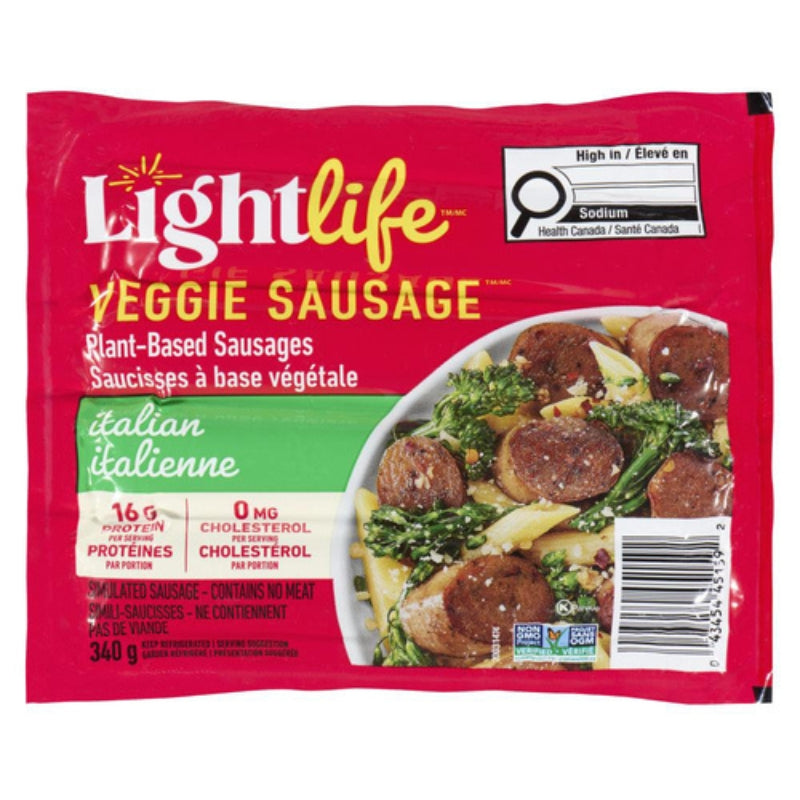 Lightlife - Saucisses fumées végétales - Italiennes - 340 g