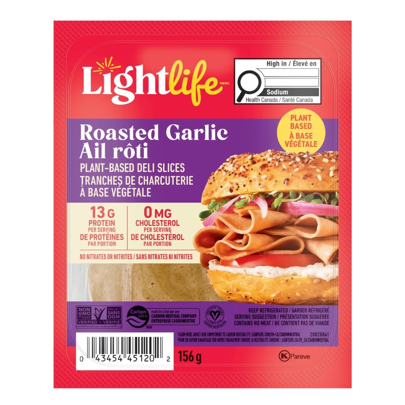 Lightlife - Tranches de charcuterie à base végétale - Ail rôti - 156 g