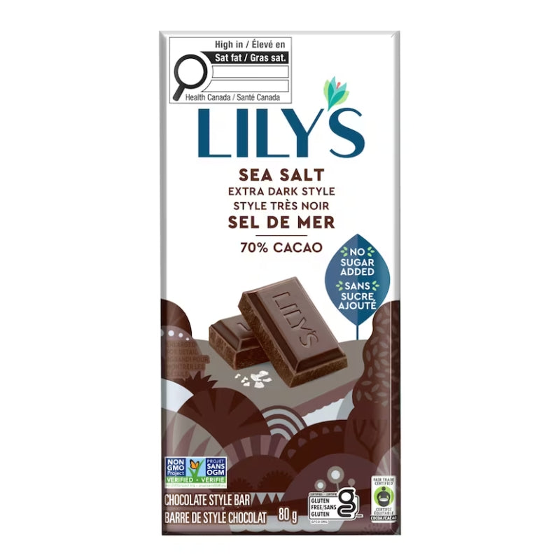 Lily's - Tablette de chocolat - Sel de mer 70% - 80 g