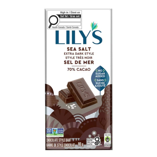 Lily's - Tablette de chocolat - Sel de mer 70% - 80 g