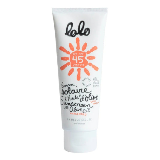 lolo - Écran solaire à l'huile d'olive 45 FPS - Sans parfum - 75 g