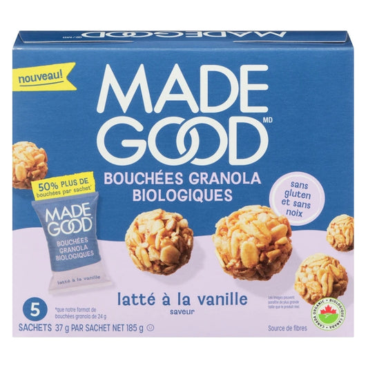 Made Good - Bouchées de granola bio - Latte à la vanille - 5 sachets