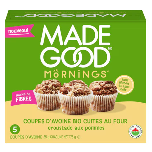 Made Good - Coupes d'avoine cuites au four bio - Croustade aux pommes - 5 coupes