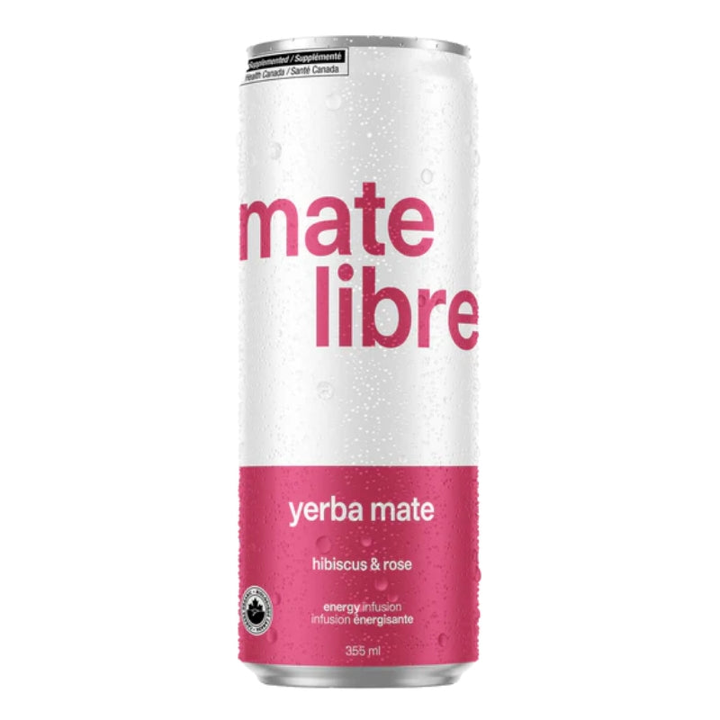 Mate Libre - Infusion énergisante yerba mate - Hisbiscus & rose - 355 ml