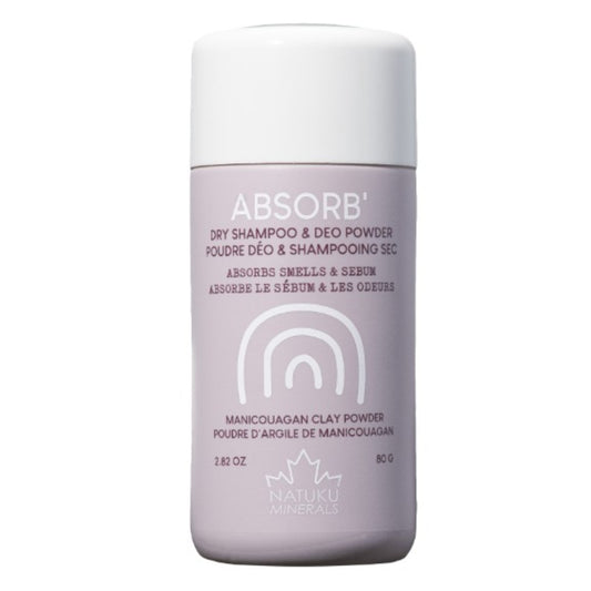 Natuku naturals Déodorant et shampoing sec à la poudre d’argile de Manicouagan - Absorb