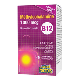 Natural Factors B12 Methylcobalamin - 1000 mcg - 210