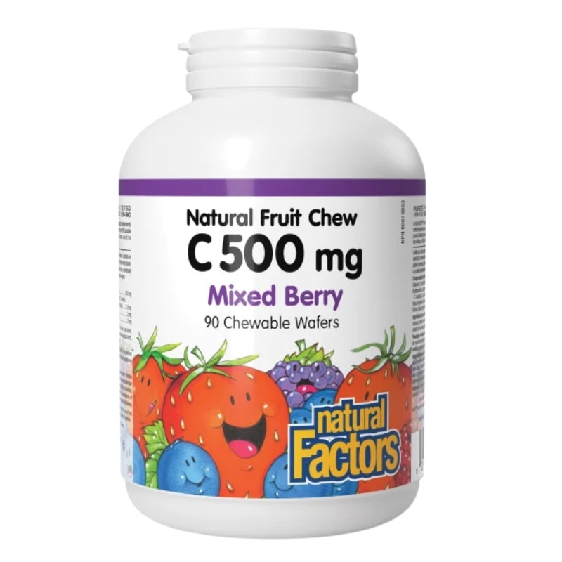 Natural Factors  C 500 mg saveur fruitée naturelle - Mélange de baies
