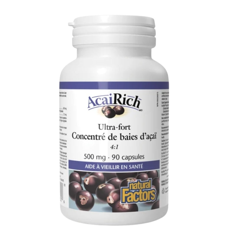 Natural factors AcaiRich Ultra-fort Concentré de baies d’açaï - 500 mg