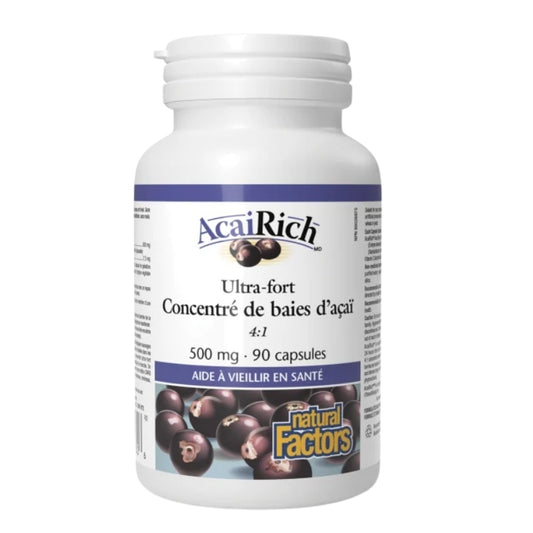 Natural factors AcaiRich Ultra-fort Concentré de baies d’açaï - 500 mg