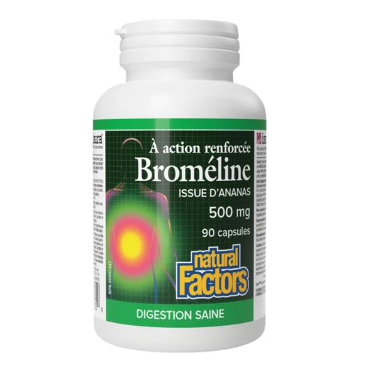 Natural Factors Broméline à Action Renforcée  Issue d'ananas - 500 mg