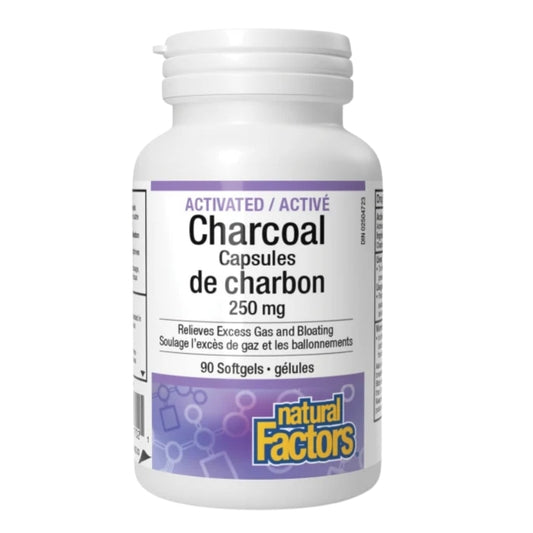 Natural Factors Capsules de charbon activé  - 250 mg