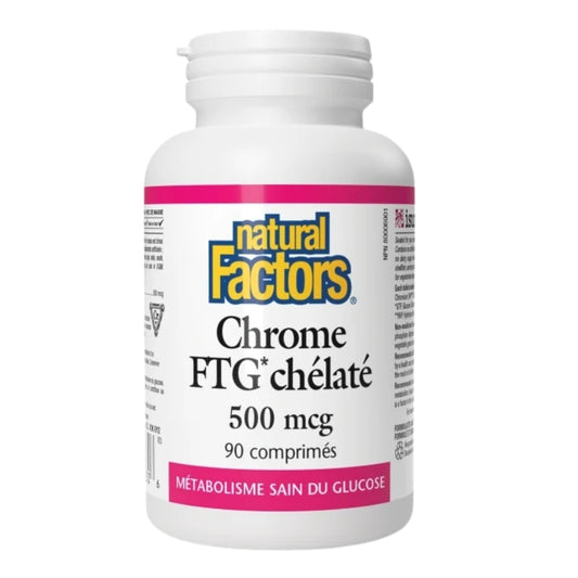 Natural Factors Chrome FTG Chélaté - 500 mcg
