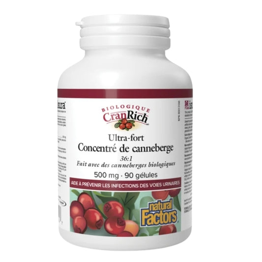 Natural Factors CranRich Biologique Ultra-fort Concentré de canneberge - 500 mg