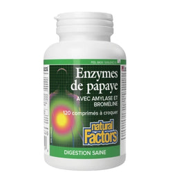 Natural Factors Enzymes de papaye avec amylase et broméline 120