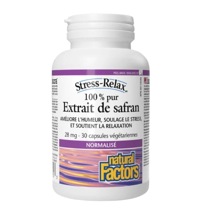 Natural Factors  Extrait de safran 100 % pur - Stress-Relax 30