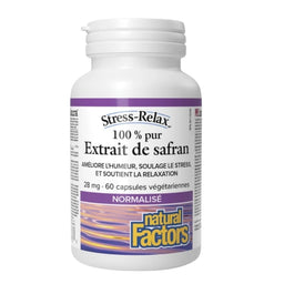 Natural Factors  Extrait de safran 100 % pur - Stress-Relax 60
