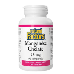 Natural Factors Manganèse Chélate - 25 mg