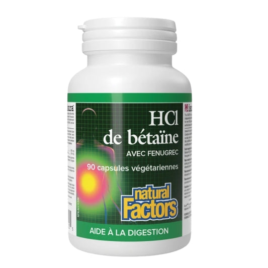 Natural Factors HCl de bétaïne avec fenugrec