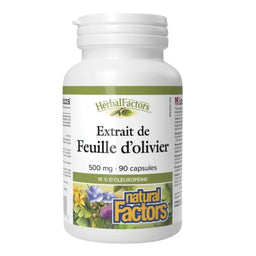 Natural Factors Feuille d’olivier 500 mg
