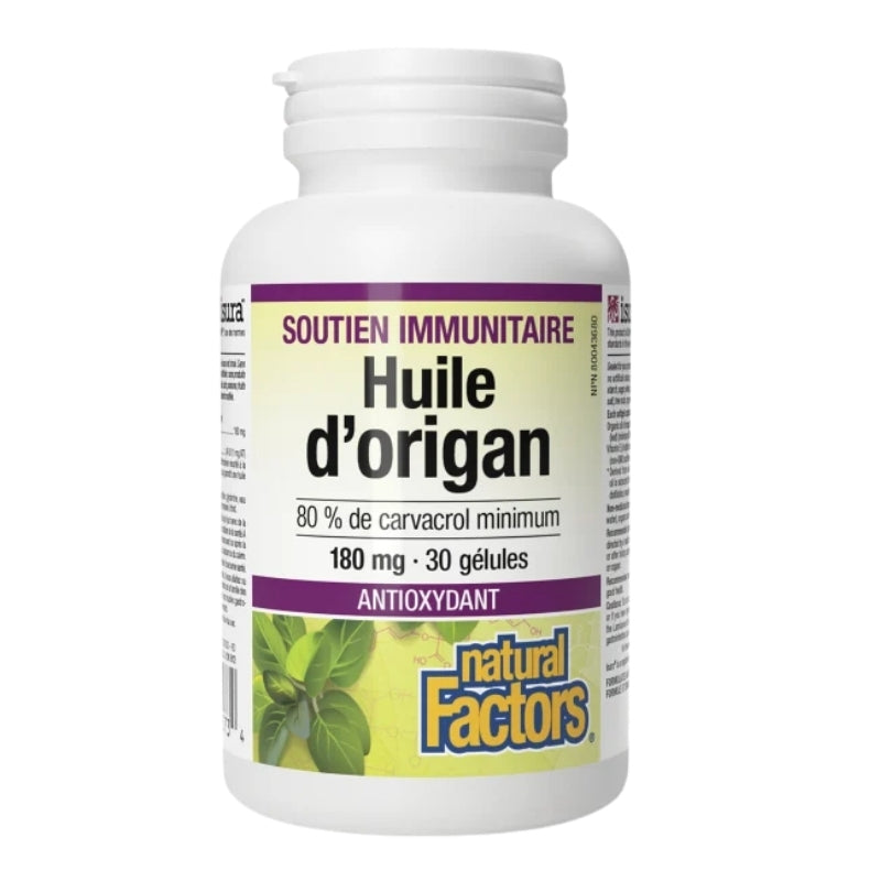 Natural Factors Huile D'Origan - 180mg