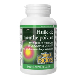 Natural Factors Huile De Menthe Poivrée Avec Huiles D'Origan Et Graines De Carvi