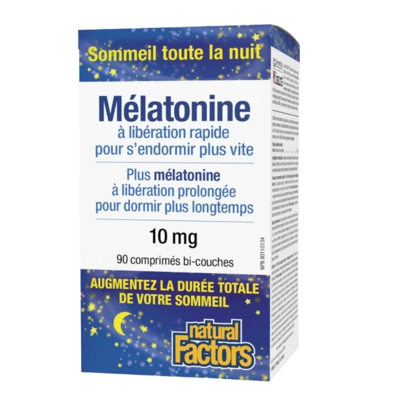 Natural Factors Mélatonine à libération rapide Plus à libération prolongée - 10 mg