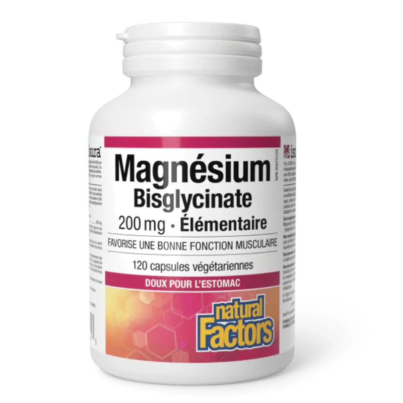natural factors Magnésium bisglycinate élémentaire 200mg 