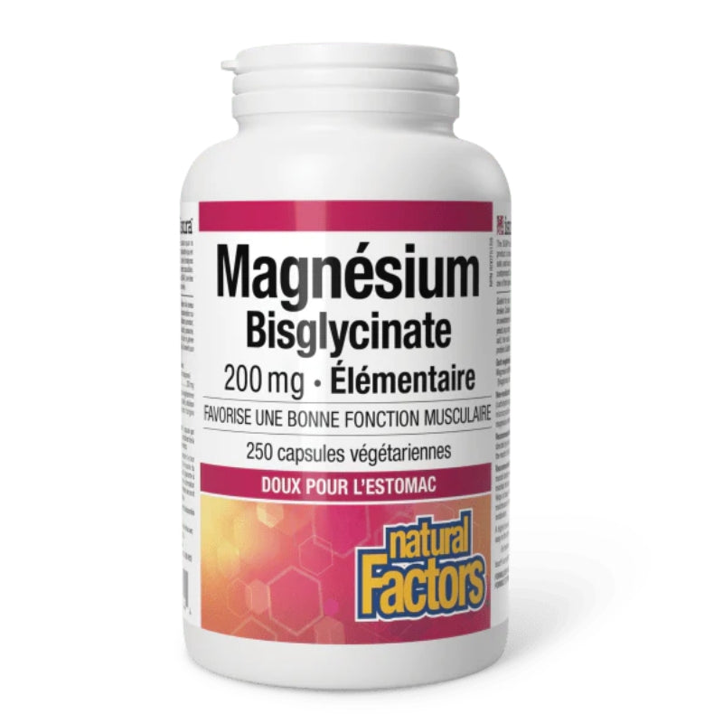 natural factors Magnésium bisglycinate élémentaire 200mg 