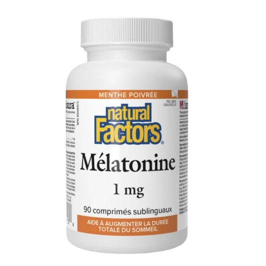 Natural Factors Mélatonine 1 mg - Menthe poivrée