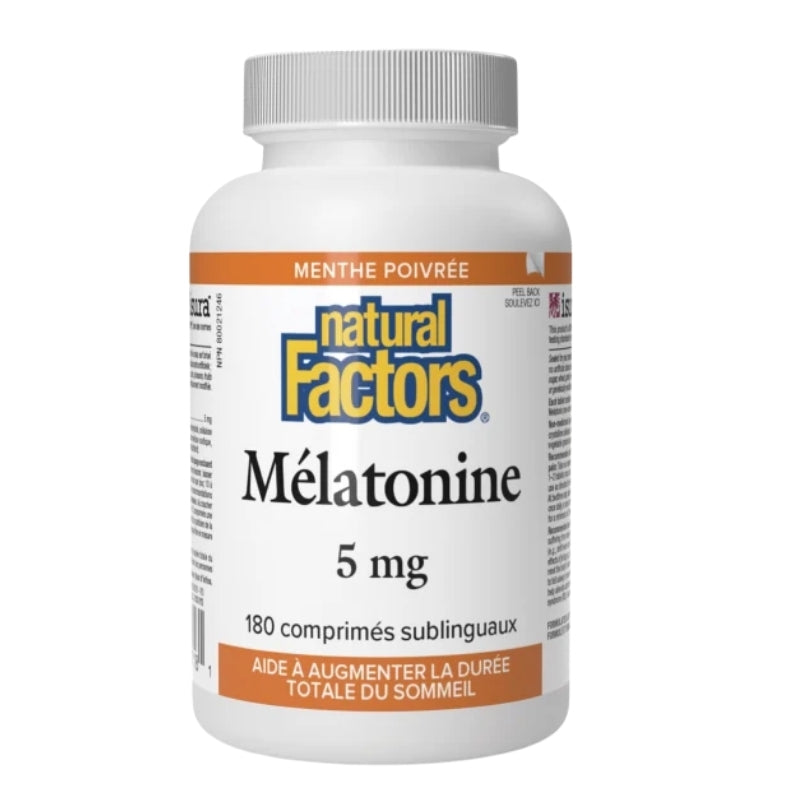Natural Factors Mélatonine 5 mg - Menthe poivrée 180