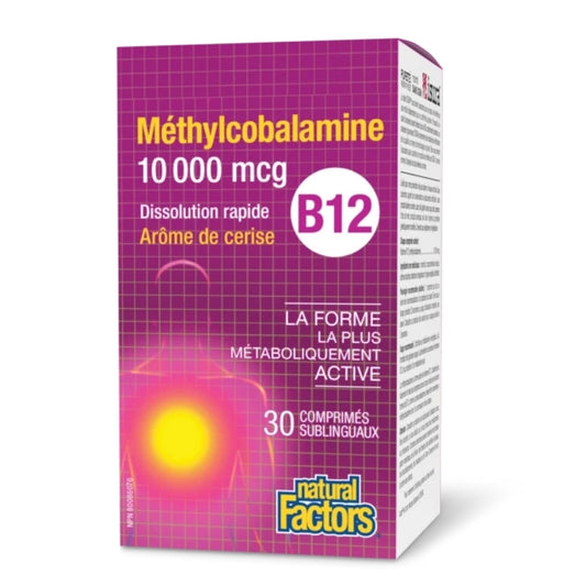 Natural Factors Méthylcobalamine B12 10 000 mcg - Cerise