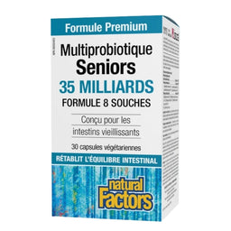 Natural Factors Multiprobiotique Seniors - 35 milliards - Formule 8 souches
