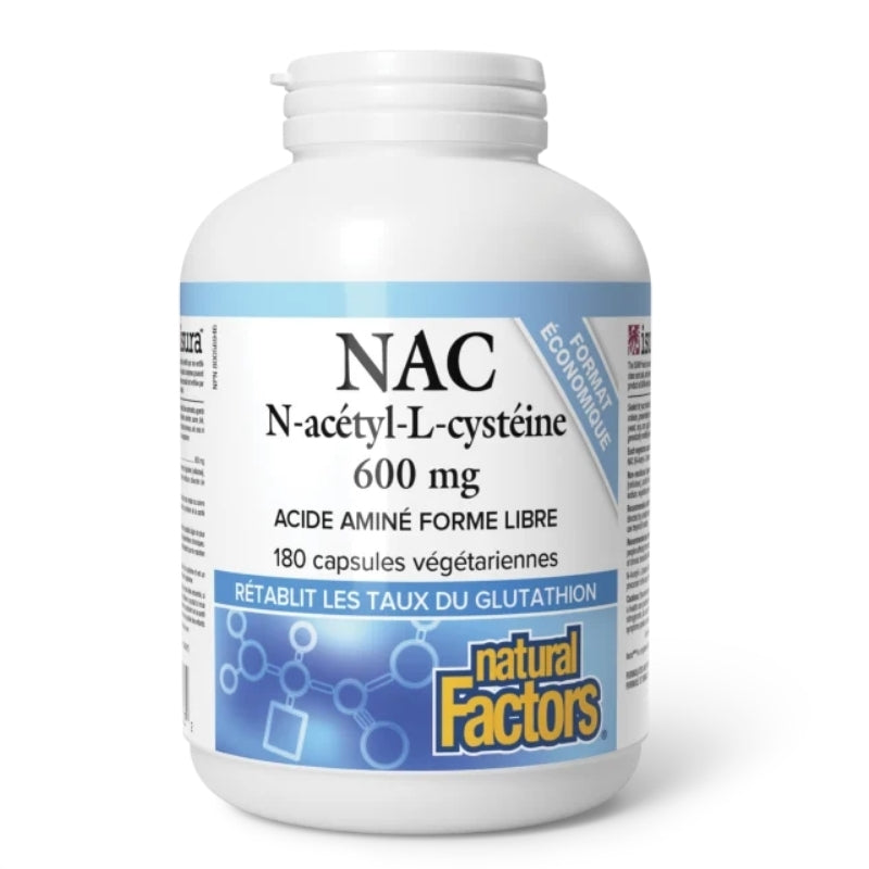 Natural Factors NAC N-acétyl-L-cystéine - 600 mg 180 capsules