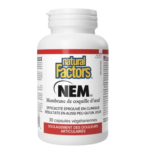 Natural Factors NEM Membrane de coquille d’œuf - 500 mg