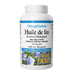 Natural Factors OmegaFactors Huile De Lin Biologique - 1 000 mg 180