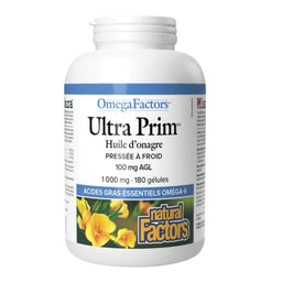 Natural Factors OmegaFactors Huile d'Onagre Ultra Prim - 1000 mg 180