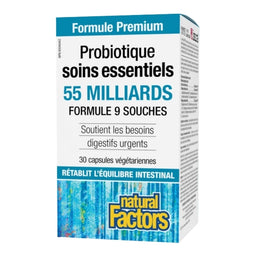 Natural Factors Probiotique Soins Essentiels - 55 Milliards 30
