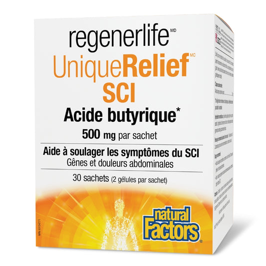 Natural Factors - Regenerlife - Acide butyrique 500mg - 30 sachets X 2 gélules