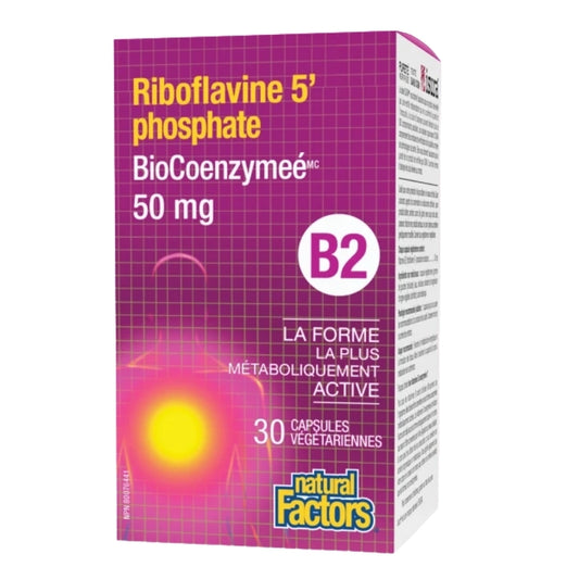 Natural Factors Riboflavine 5’-phosphate BioCoenzymée • B2 - 50 mg