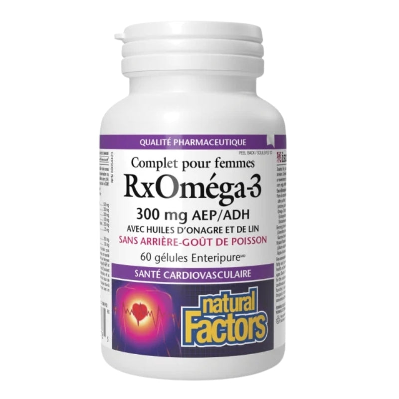 Natural Factors RxOméga-3 Complet Pour Femmes - 300 mg EPA/DHA