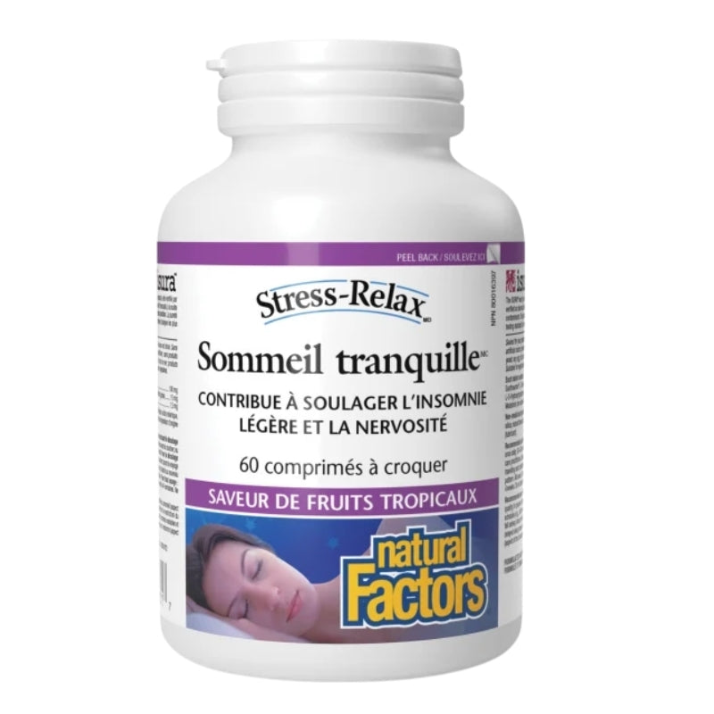 Natural Factors Sommeil tranquille - Stress-Relax - Fruits tropicaux 60