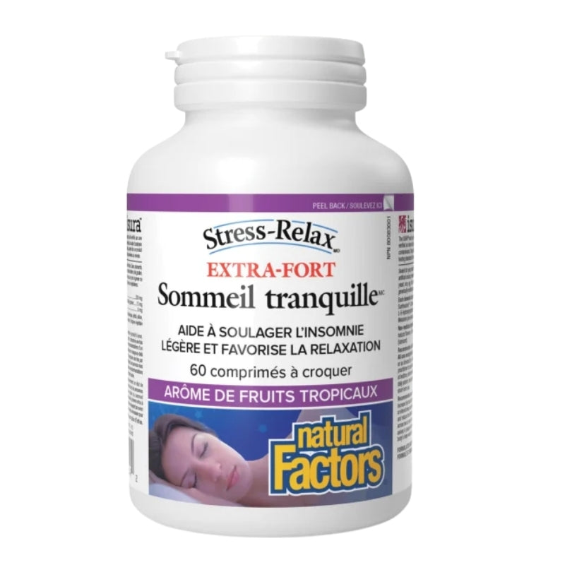 Natural Factors Sommeil tranquilleMC Extra-fort-Stress-Relax - Arôme de fruits tropicaux