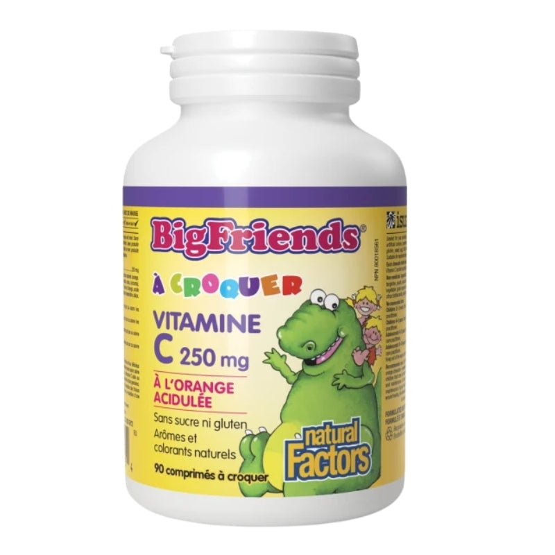 Natural Factors Vitamine C à croquer 250 mg - Big Friends - À l’orange acidulée