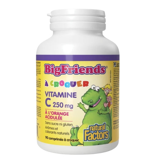 Natural Factors Vitamine C à croquer 250 mg - Big Friends - À l’orange acidulée