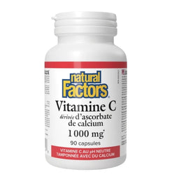 Natural Factors Vitamine C dérivée d'ascorbate de calcium - 1 000 mg- 90